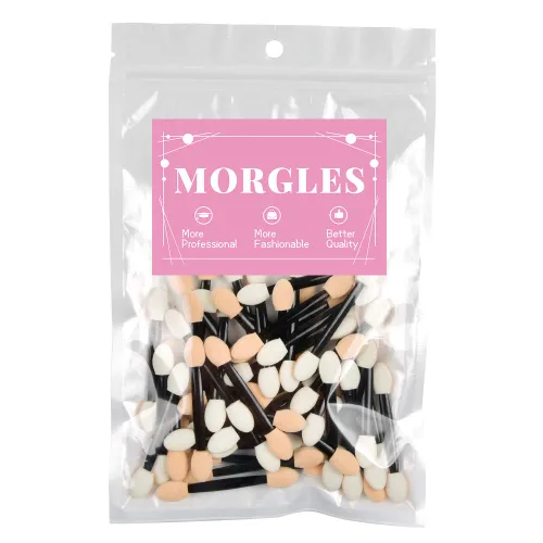 Miniatura 7 de MORGLES Aplicadores de sombra de ojos de doble cara, 50 brochas de sombra de ojos de 2.4 pulgadas para mujeres y niñas, color negro