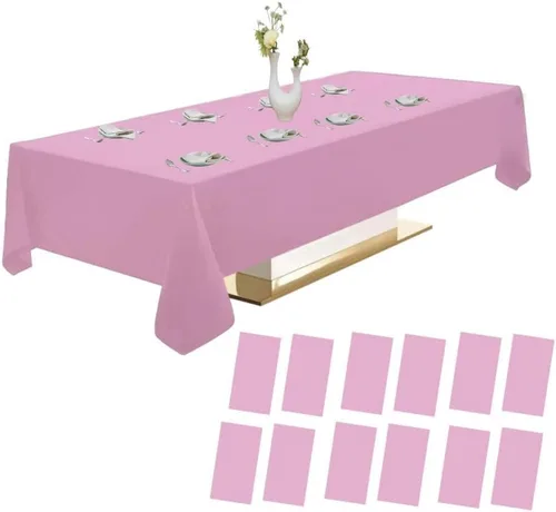 Miniatura 21 de Urby Paquete de 12 manteles rectangulares de plástico, con asientos para 4-6 personas, mantel desechable resistente y empaquetado individualmente