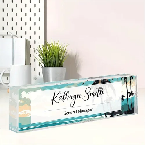 Miniatura 14 de Placa de nombre personalizada, placa de nombre personalizada para oficina, accesorio de escritorio de acrílico, regalos para compañeros de trabajo
