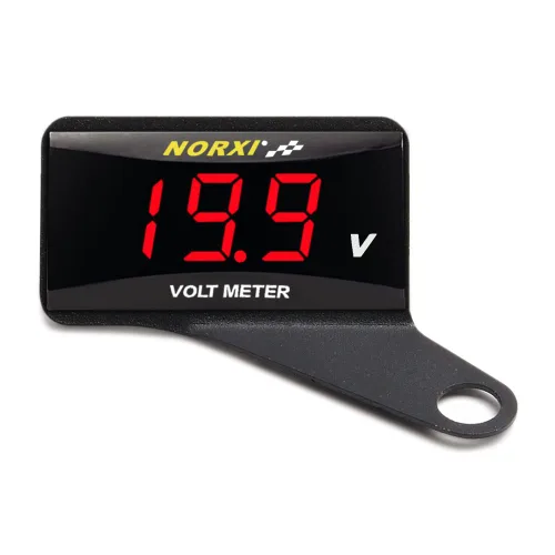 Voltímetro digital para motocicleta, medidor de voltaje CC de 12 V, medidor de voltaje impermeable para automóvil y motocicleta con función de Rojo