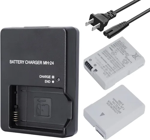 EN-EL14 EN-EL14A - Batería de 1230 mAh con cargador rápido MH 24 para Nikon D3100 D3200 D3300 D3400 D3500 D5100 D5200 D5300 D5500 D5600 P7 000