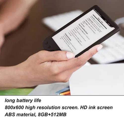 Miniatura 4 de Ereader 6In 800X600 HD pantalla de tinta lector de libros electrónicos con estuche y película, 8Gb 512Mb Abs E lector compatible con 32Gb Tf tarjeta