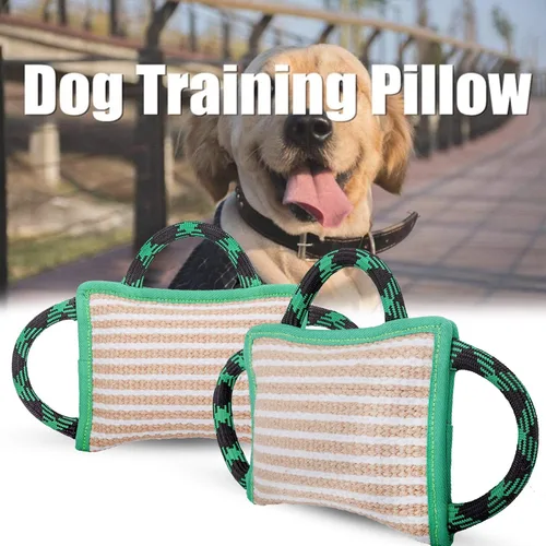 Miniatura 6 de ToLanbbt Juguete para perros, almohada de yute de tira y afloja (11 x 7.8 pies), equipo de entrenamiento para perros medianos a grandes, verde