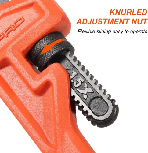 Miniatura 2 de Vanquish Llave de tubo de aluminio resistente, llave de fontanería ajustable de 12 pulgadas(3531)