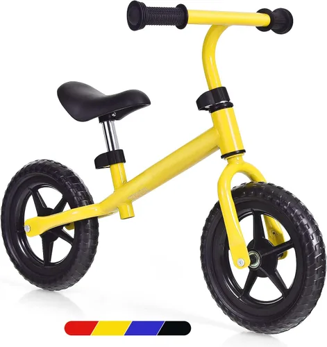 Miniatura 10 de BABY JOY Bicicleta de equilibrio para niños, bicicleta de entrenamiento sin pedal con manillar y asiento ajustables y neumáticos EVA a prueba de Rojo