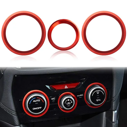 Auovo Cubiertas de Anillo Exterior de Perilla de Control de Clima AC Accesorios para Subaru Forester 2019-2024 / Crosstrek 2018-2022 2023 / Impreza
