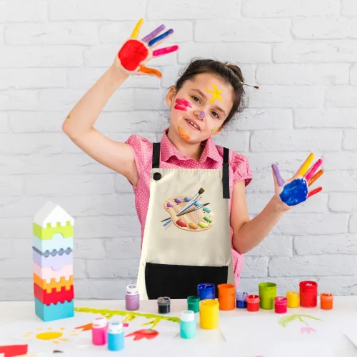 Miniatura 8 de Delantal para niños, paquete de 2 delantales de pintura para niños y niñas, delantales para niños, pintura, cocina, horneado, arte y manualidades
