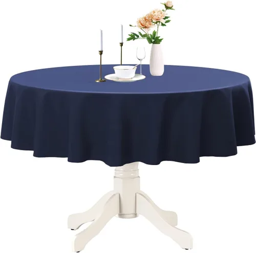 Miniatura 9 de Romanstile Mantel redondo impermeable, resistente a las manchas y sin arrugas, para cocina, comedor, fiesta, boda