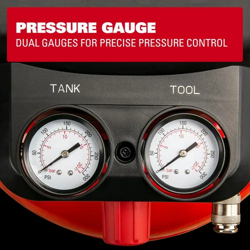 Miniatura 3 de Compresor de aire, compresor de aire para panqueques de 6 galones, máximo 150 PSI, 2.6 CFM @90 Psi, compresor de panqueques sin aceite para el hogar