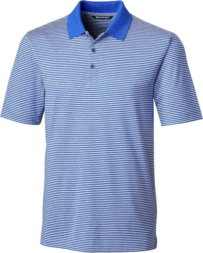 Miniatura 2 de Cutter & Buck Polo Drytec Forge Tonal Stripe UPF 50 que absorbe la humedad para hombre