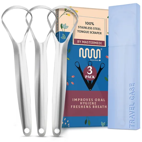 Miniatura 17 de MasterMedi Raspador de lengua negro con estuches (forma de cuchara, paquete de 2), limpiador de lengua para tratamiento del mal aliento, raspador