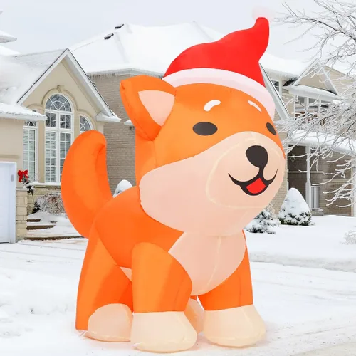 Miniatura 2 de COMIN - Inflables de Navidad de 1.2 m para decoración al aire libre, perro inflable con luces LED integradas para Navidad, decoración de patio