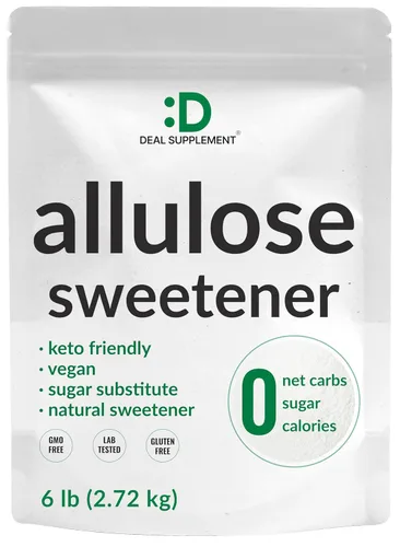 Edulcorante de alulosa de 6 libras, sustitutos naturales del azúcar, sin regusto, apto para dieta cetogénica, vegano, cero carbohidratos netos, cero