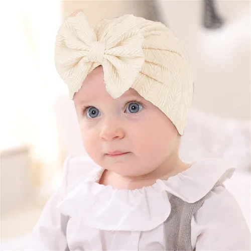 Miniatura 18 de Gorro de punto para bebé con lazos lindos turbante para envolver el sombrero (MZ6)