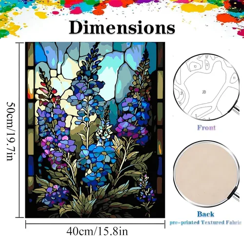 Miniatura 4 de HITO Pintura de flores por números para adultos, pintura por números para adultos principiantes, pintura floral por números para regalo, decoración