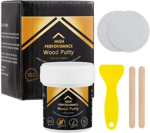 Miniatura 9 de Deuvuo Relleno de madera, relleno de masilla de madera blanco, nuestro relleno de grano de madera ofrece una solución rápida y duradera para 9.87oz