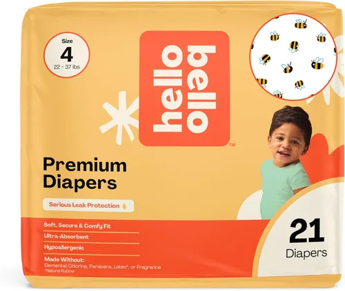 Miniatura 65 de Pañales Hello Bello, talla 4 (22-37 libras) Flower Child, 21 unidades de pañales desechables premium para bebé, hipoalergénicos con sensación suave