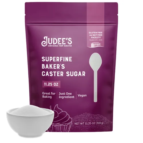 Judee's Gluten Free Superfine Caster Sugar - Azúcar suave para glaseado y glaseado - Edulcorante superfino de disolución rápida para café y té -