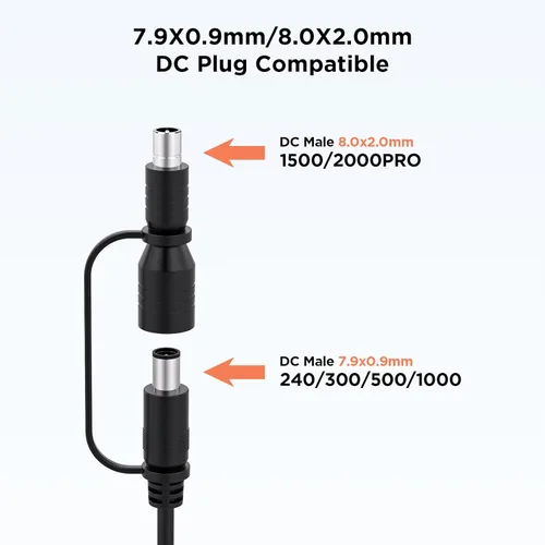 Miniatura 3 de ZOUPW Adaptador DC7909 a DC8020, conector eléctrico apto para panel solar portátil de 100 W/200 W, compatible con Jackery Explorer 1000 Pro/1000
