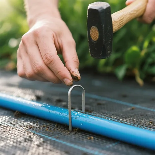 Miniatura 3 de MySit Paquete de 50 estacas de jardín de 12 pulgadas, resistentes calibre 11, galvanizadas, clavijas en U, vallas de riego por goteo, estacas