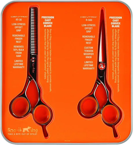 Miniatura 8 de Cricket Centrix Roc-It Dog Professional Stylist - Juego de tijeras de corte de pelo de 5.75 pulgadas y tijeras de adelgazamiento 30T