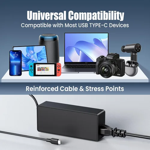 Miniatura 6 de Cargador de laptop USB C de 90 W para portátiles con Windows - Lenovo ThinkPad HP Spectre ASUS ZenBook Acer Swift Chromebook - Adaptador