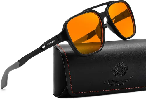 Miniatura 10 de FEISEDY Orange Blue Light Blocking Glasses for Woman Men Amber Lenses Computer Gaming Glasses for Better Sleep