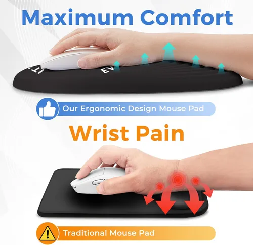 Miniatura 2 de Dumpster on Fire - Alfombrilla ergonómica para mouse – Reposamuñecas de espuma viscoelástica para túnel carpiano y alivio del dolor, base 22