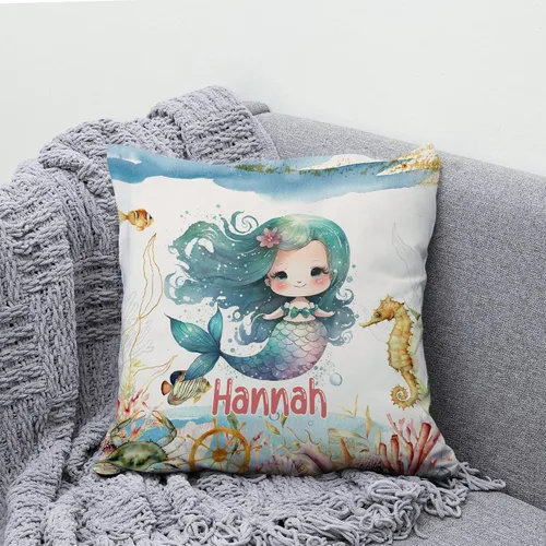 Miniatura 4 de Hyturtle Bonita almohada de sirena personalizada (inserto incluido) – Regalos para niñas, mujeres, niños – Regalos de cumpleaños para amantes
