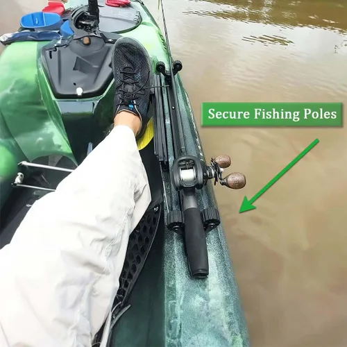 Miniatura 4 de Huntury Soporte de red para remo de kayak y pesca, accesorios de montaje en riel para canoa, tabla de remo