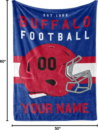 Miniatura 65 de Manta personalizada para fanáticos del fútbol americano – Se envía al día siguiente – Hecha en Estados Unidos – Manta de vellón personalizada