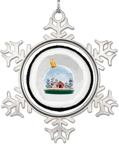 Miniatura 9 de Adorno de copo de nieve verde para árboles de Navidad, frutas, comida realista, adornos de Navidad personalizados 2022, divertido recuerdo de metal