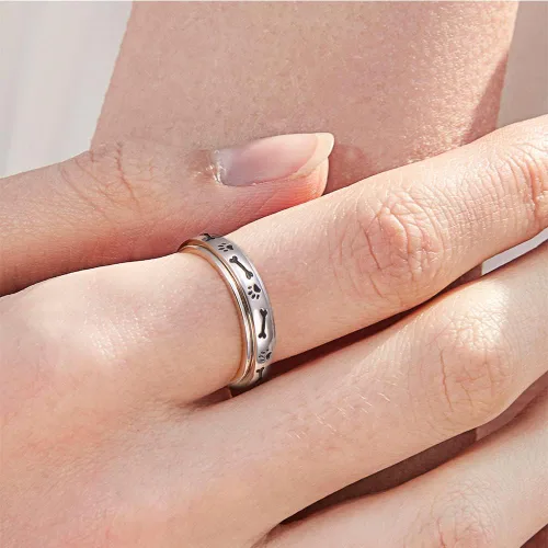 Miniatura 2 de Anillos giratorios para la ansiedad, plata esterlina S925 Fidget Ansiedad Preocupación Alivio del aburrimiento TDAH Autismo Anillos para 1 anillo