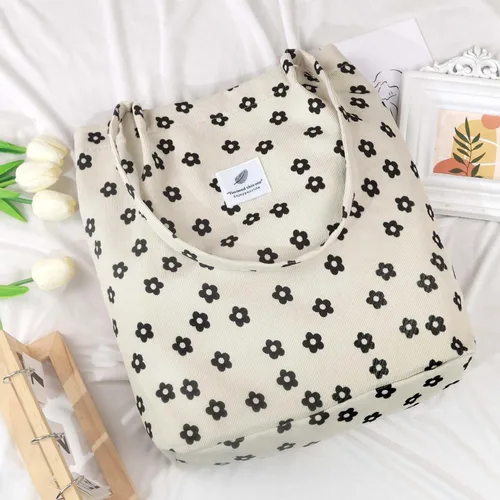 Miniatura 102 de Ayieyill - Bolsa de pana para mujer y niña, con correa de lona para colgar al hombro, bolsa con bolsillo