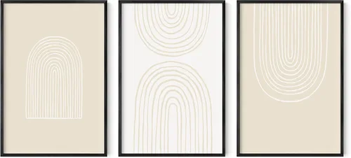 Miniatura 32 de HAUS AND HUES Arte de pared moderno de mediados de siglo, decoración bohemia para pared, juego de 3 impresiones artísticas de sol, decoración