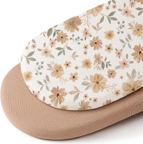 Miniatura 22 de Konssy Sábanas de muselina para cuna de bebé para niña y niño, paquete de 2, sábanas ajustadas transpirables para colchón de cuna de bebé, aptas