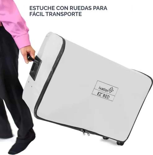 Miniatura 7 de Colchón hinchable de Ivation EZ-Bed, con marco y funda con ruedas, interruptor de autoapagado para lograr la comodidad deseada, superficie cómoda