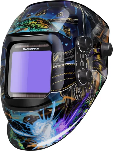 Miniatura 11 de ARCCAPTAIN Casco de Soldadura con Pantalla de Visualización Grande de 3.94"X3.66" Color Verdadero Oscurecimiento Automático Alimentado por Energía