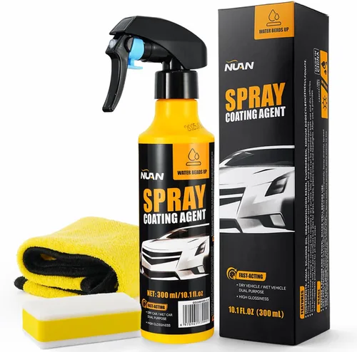 NUAN Revestimiento de cerámica nano hidrofóbico, kit de aerosol de revestimiento de automóvil de 10.8 fl oz, protección de pintura automática fácil