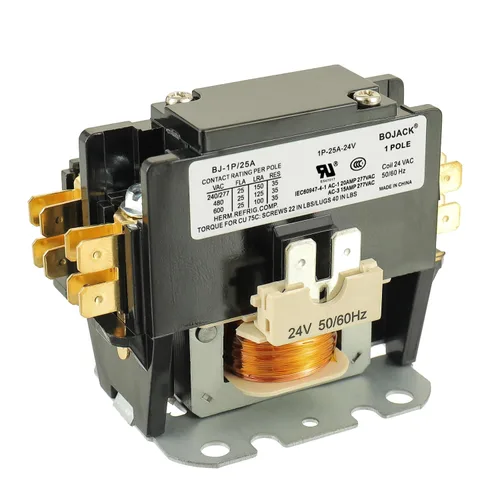 BOJACK Contactor de CA de propósito definido de 1 polo, bobina FLA 25 A, 24 VCA. Contactor para compresor de condensador de aire acondicionado