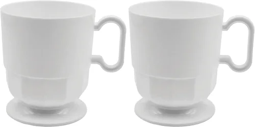 Miniatura 9 de Party Essentials Taza de café de plástico duro de 8 onzas con asa, 20 unidades, color negro bistró