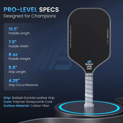Miniatura 5 de Paletas de pickleball de fibra de carbono aprobadas por USAPA de nivel profesional para jugador agresivo y ofensivo, raqueta de pickleball con Fibra