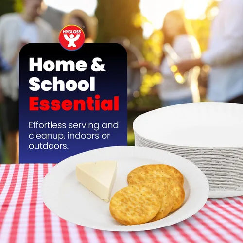 Miniatura 7 de Hygloss Platos de Papel Pequeños a Granel de 6 Pulgadas - Platos de Postre Desechables para Fiestas, Pasteles, Aperitivos, Bocadillos, Vajilla