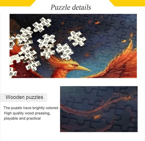 Miniatura 2 de Fire Phoenix Puzzle 1000 piezas - Rompecabezas de madera para juegos familiares - Adecuado para adolescentes y adultos