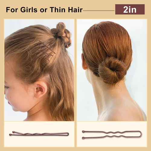 Miniatura 6 de TsMADDTs Bobby Pins - Horquillas para el pelo en forma de U para moños de ballet para mujeres y niñas con caja de almacenamiento, 2.4 pulgadas y 2