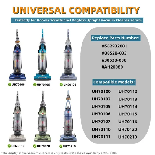 Miniatura 3 de JEDELEOS Correas de repuesto 562932001 38528-033 AH20080 para aspiradora vertical Hoover WindTunnel UH70105 UH70100 UH70102 UH70110 UH70106 UH70107