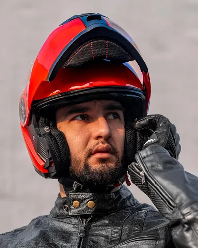 Miniatura 7 de ILM - Casco de motocicleta con Bluetooth modular, intercomunicación para 2-3 conductores, abatible, de cara completa, con doble visera, aprobado por