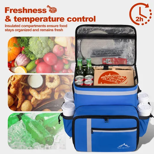 Miniatura 2 de Mochila de entrega de alimentos GoHimal, bolsas aisladas para entrega de alimentos para bicicleta de comida para llevar, bolsa grande de pizza