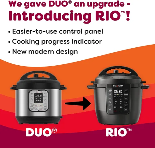 Miniatura 8 de Instant Pot 6QT RIO - Cocina múltiple 7 en 1, olla a presión, cocción lenta, salteado, vapor, arrocera, yogur y calentador, negro, 6 cuartos de galón