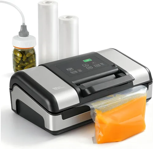 Vesta Precision - Máquina selladora al vacío de 12 pulgadas para alimentos líquidos y húmedos, sellado térmico inteligente que evita la fusión de